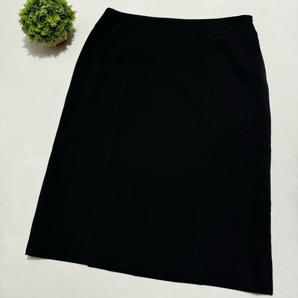 Lafayette 148 Classic Black Long Modest Pencil Skirt Women’s Size 2